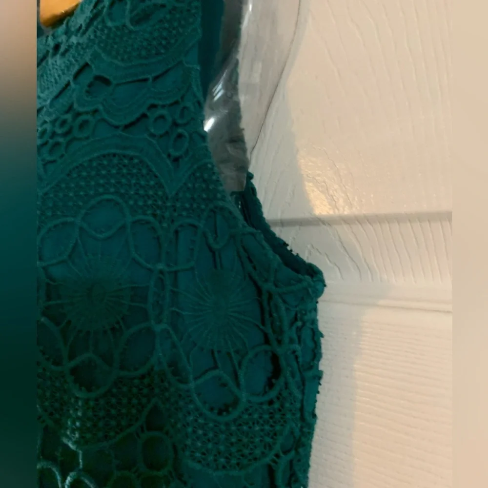 Elegant Emerald /Teal Loft Lace Dress - Picture 6 of 12